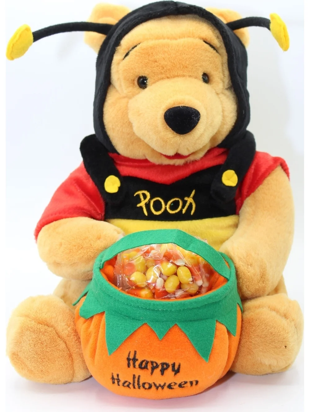 VTG Disney Winnie The Pooh Happy Halloween Honey Bee Costume Plush Doll w/ Candy